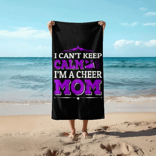 Keep Calm Cheer Mom Cheerleading Mother's Day Beach Towels