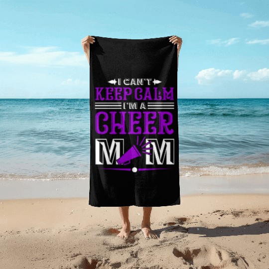 Keep Calm Cheer Mom Cheerleading Mother's Day Beach Towels