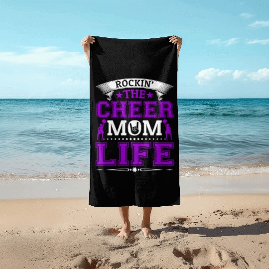 Tha Cheer Mom Life Cheerleading Mommy Mother's Day Beach Towels