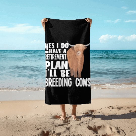 Highland Cow Breeding Pension Plan Beach Towels