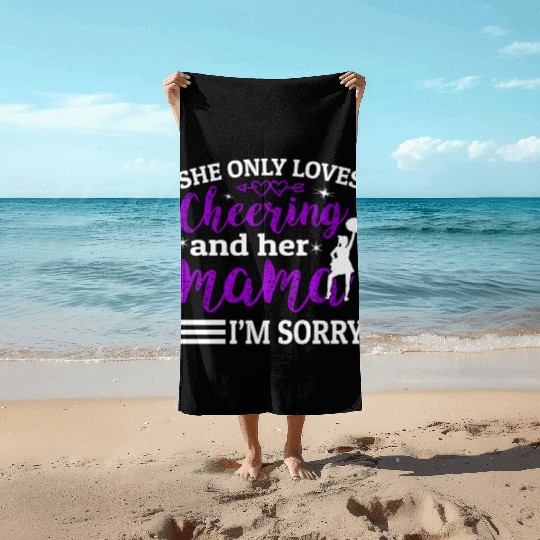 Loves Cheer Mom Cheerleading Mommy Mother's Da Beach Towels