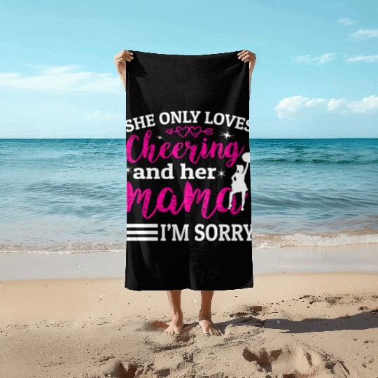 Loves Cheer Mom Cheerleading Mommy Mother's Da Beach Towels