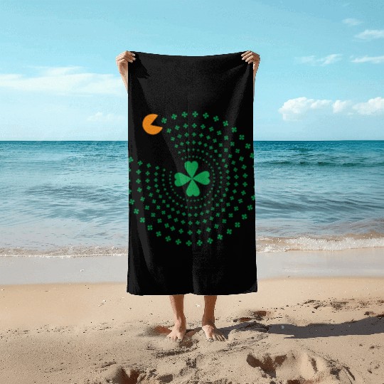 St Patrick Pacman Beach Towels