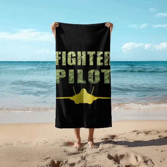 Fighter Pilot F-35 Art Design Beach Towels