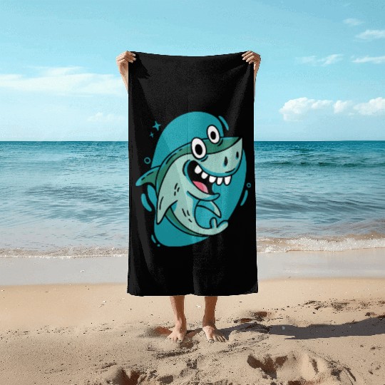 Shark Sea Animal Animals Lover Funny Design Beach Towels
