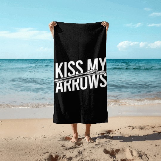 Archery Archer Kiss my arrows Beach Towels