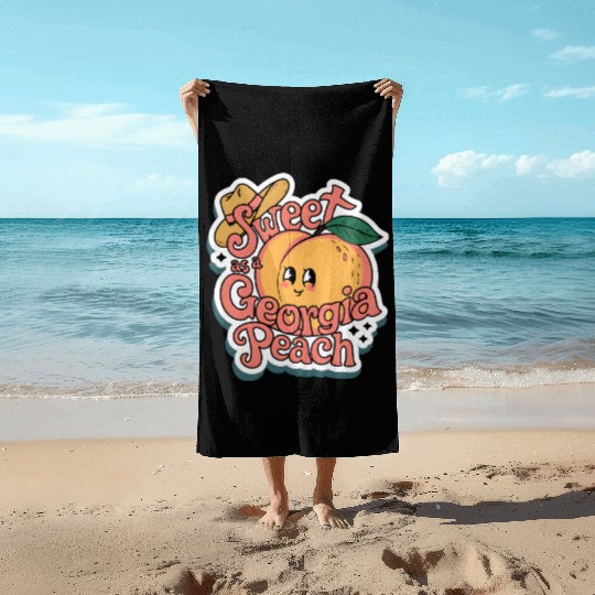 Sweet as a Georgia Peach Sticker.t-shits Beach Towels