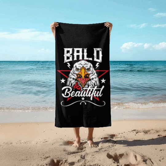 Bald & Beautiful American Eagle with Stars and Beach Towels