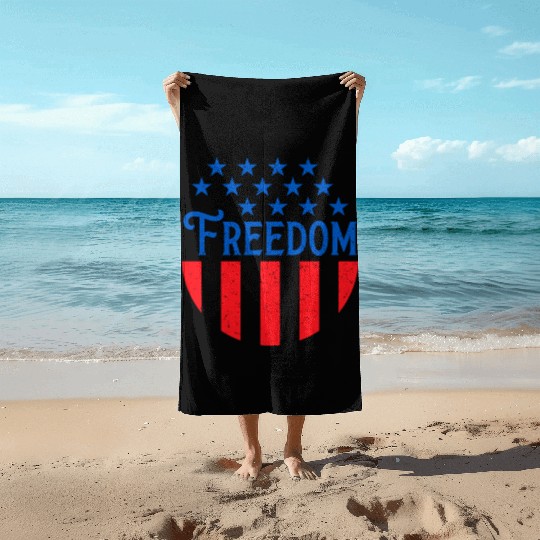 Patriotic Freedom Stars and Stripes Beach Towels