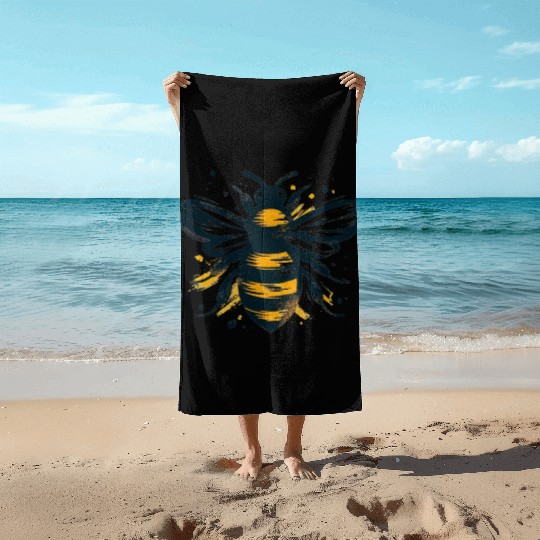 Honey Bee Insect Art 1 Beach Towels
