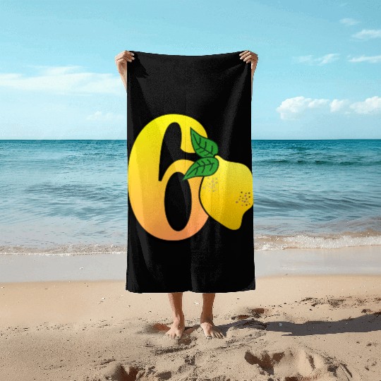Number 60th Birthday - Lemon Beach Towels