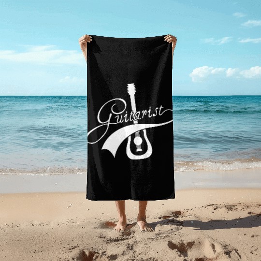 Guitarist Text Guitar Rock Music Bassist Fun Quote Beach Towels