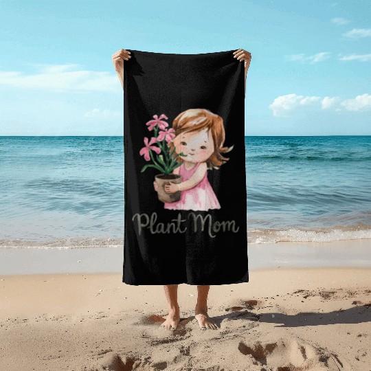 plant mom Beach Towels