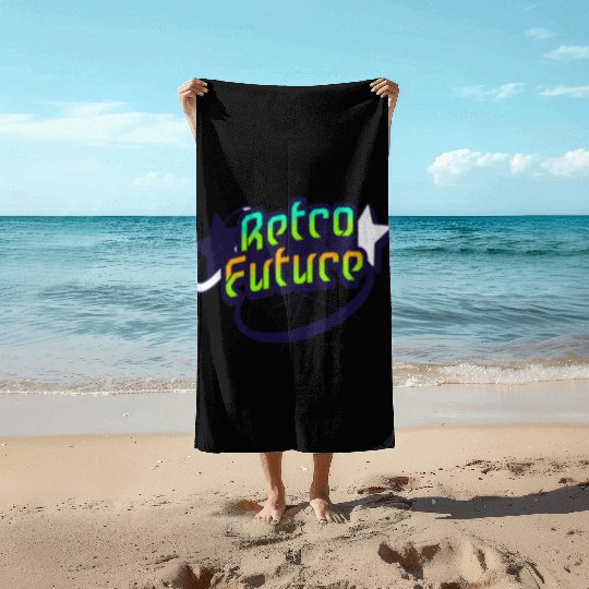 Retro Future - Neon Streetwear for Y2K lovers Beach Towels