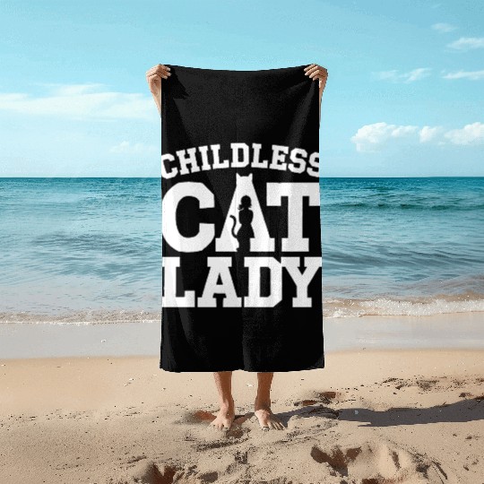Childless Cat lady Kamala Harris Beach Towels