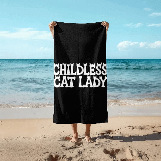 Childless Cat lady Kamala Harris Beach Towels