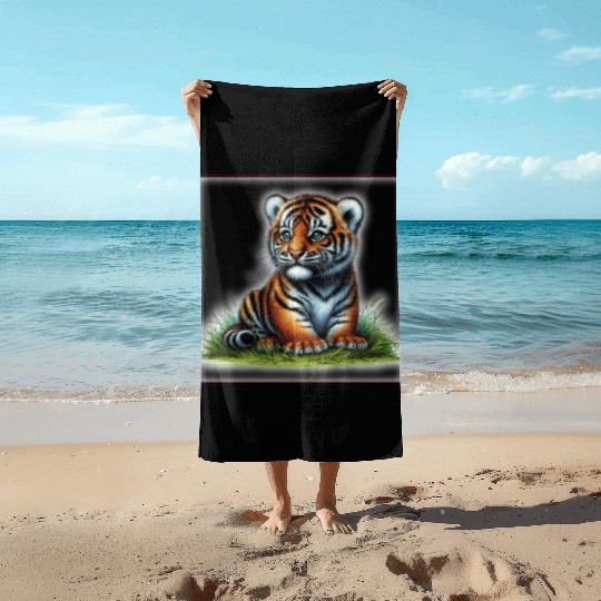 Cute baby animals Beach Towels