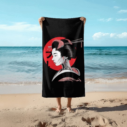Cyberpunk Vaporwave Japanese Neon Street Art Beach Towels