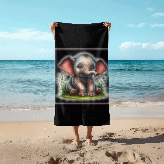 Cute baby animals Beach Towels