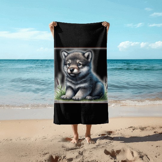 Cute baby animals Beach Towels