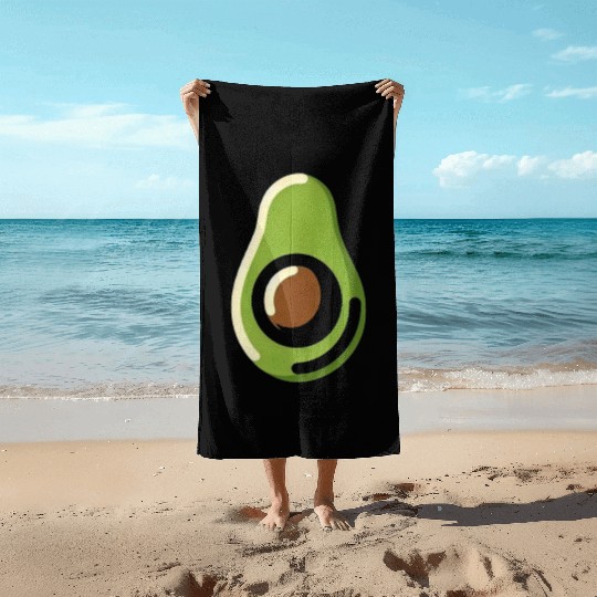 Avocado minimalist avocados design food art Beach Towels