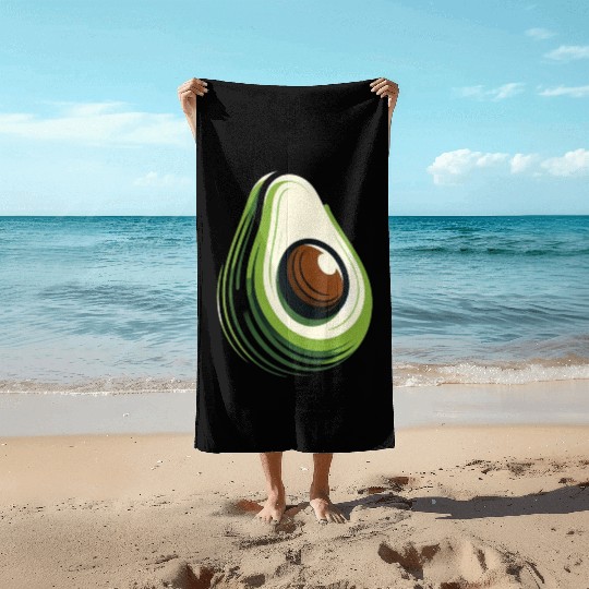 Avocado minimalist avocados design food art 2 Beach Towels