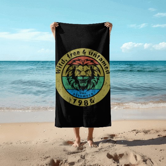 40th birthday Wild, free & untamed since 11/1984 Beach Towels