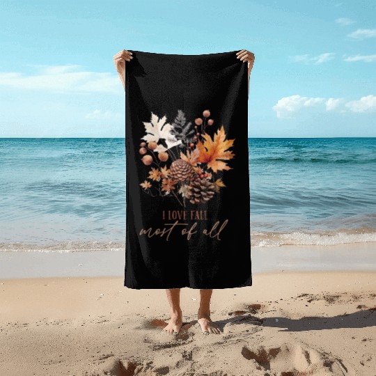 Autumn Flowers Beach Towels