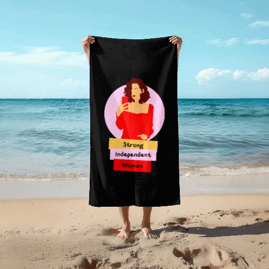 this is what a strong, Independent women looks lik Beach Towels