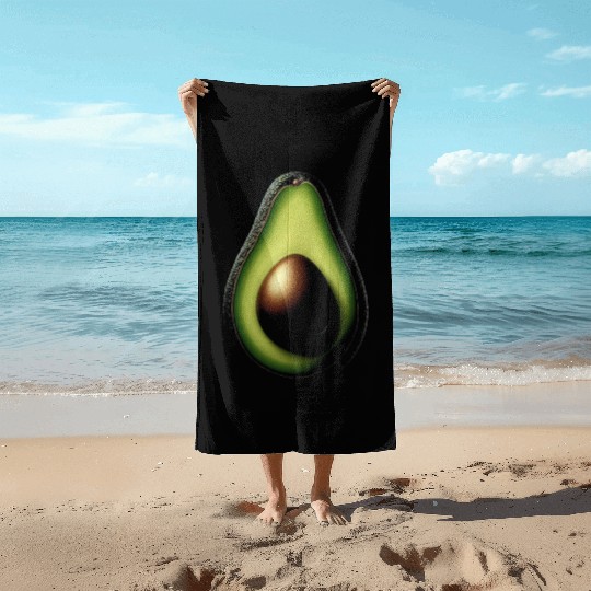 Avocado food art vegan design 2 Beach Towels