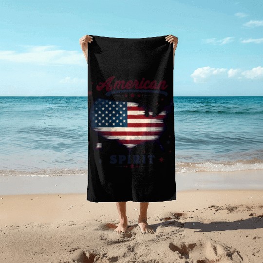 American Spirit Patriotic USA Flag Beach Towels