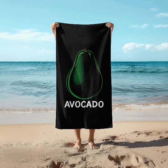 Avocado food art vegan design 9 Beach Towels