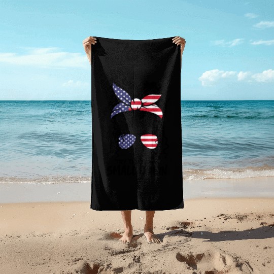 Try That In a Small Town US Flag Girl Beach Towels