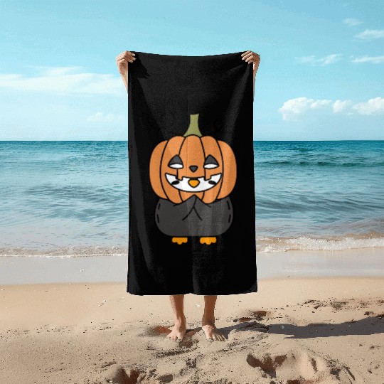 Halloween Penguin, funny penguin Beach Towels
