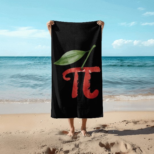 Cherry Pi Day Funny Pie Cherries 3.14 Science Beach Towels