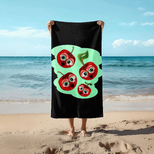 CHERRIES SURPRISE FAMILY Beach Towels