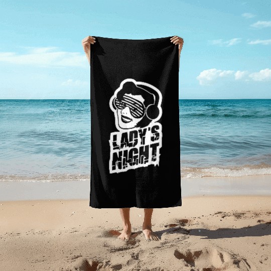Ladys Night Retro DJ Woman Girls Ladies Evening Beach Towels