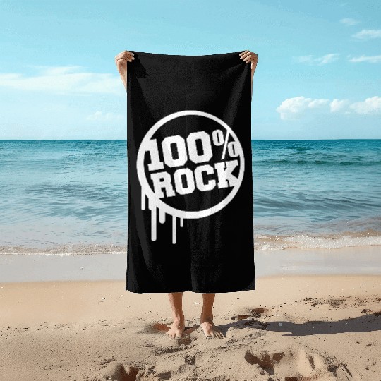 100 % Percent Rock Music Graffiti Drops Text Stamp Beach Towels