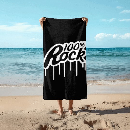 100 % Percent Rock Music Graffiti Drops Text Stamp Beach Towels