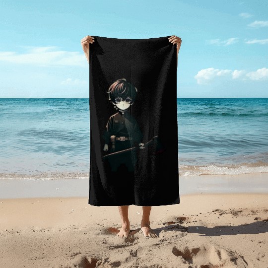 Boy & Axe Anime Beach Towels