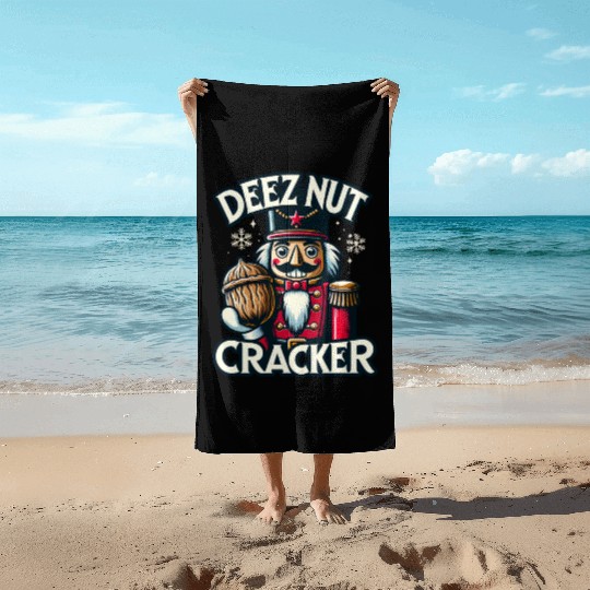 Deez Nut Nutcracker Meme Beach Towels: Funny Christmas