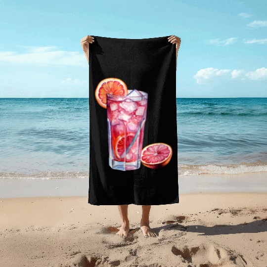 Grapefruit Citrus Cocktail Beach Towels
