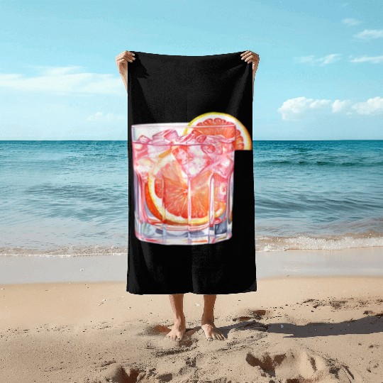 Grapefruit Citrus Cocktail Beach Towels