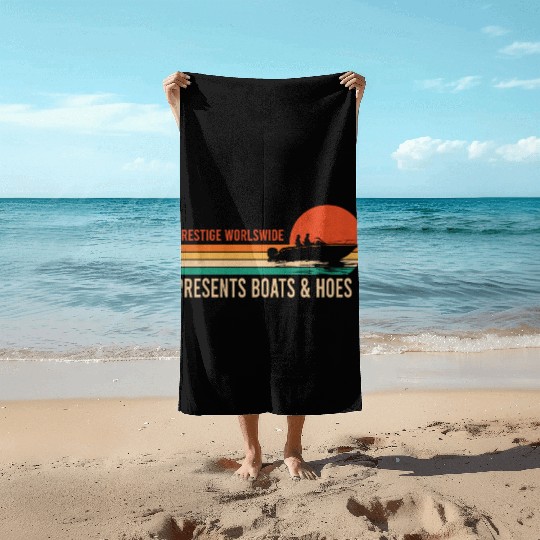 Vintage Retro Prestige Presents Boats And Hoes Beach Towels
