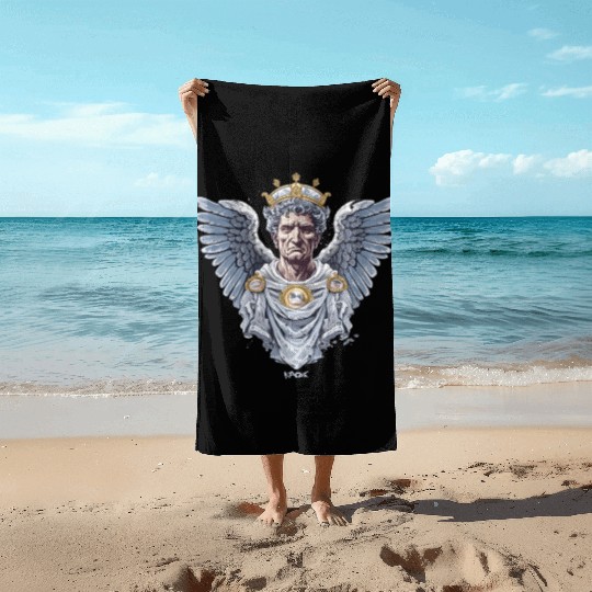 Emperor Caesar with Angel Wings Beach Towels