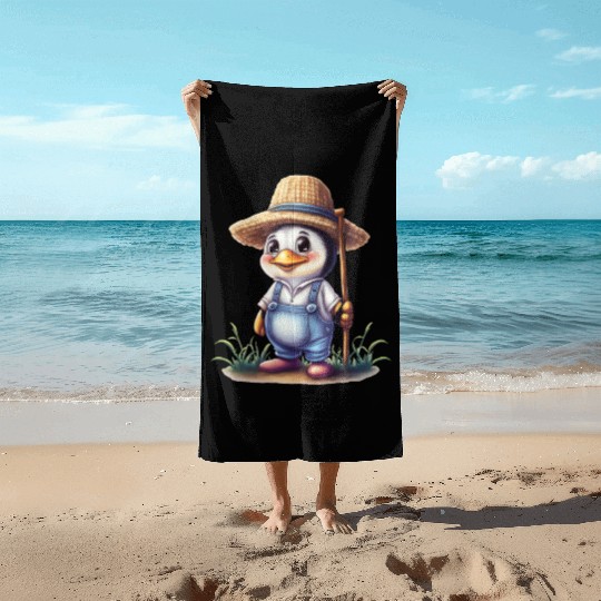 Penguin Famila, Funny Penguin , Penguin Logo Beach Towels