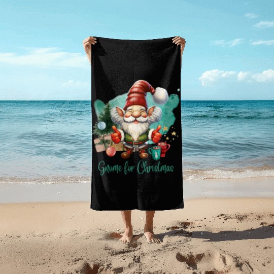 Thumbs Up Gnome for the Holidays Gnome Sweet Gnome Beach Towels
