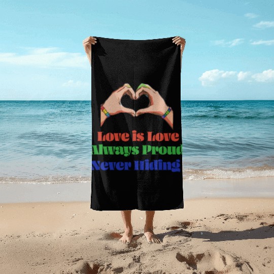 love is love glbt design Beach Towels
