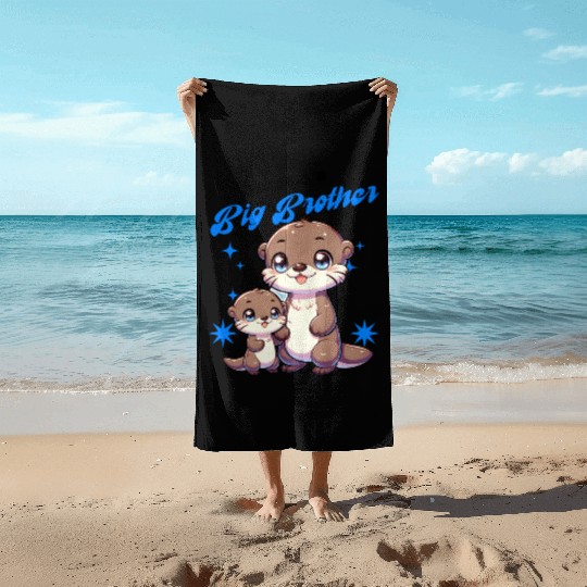 Soon I'll Be A Big Brother, Sweet Otter Brother Beach Towels