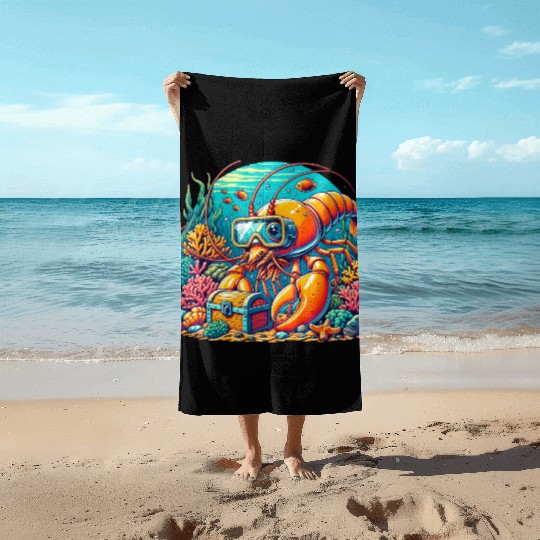Shrimp Exploration-Underwater Adventure Beach Towels